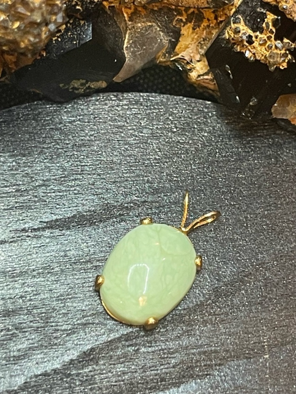 🌑14K GF Estate Jade Jadeite Gemstone Pendant🌑 - Picture 5 of 5